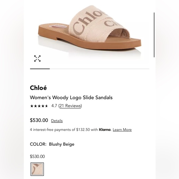 Brand new Chloe woody sandal in blush (cream) size 38 - Picture 2 of 4